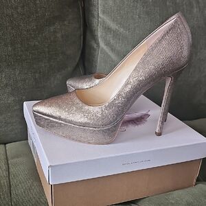 Jessica Simpson Bronze Platform Stilettos